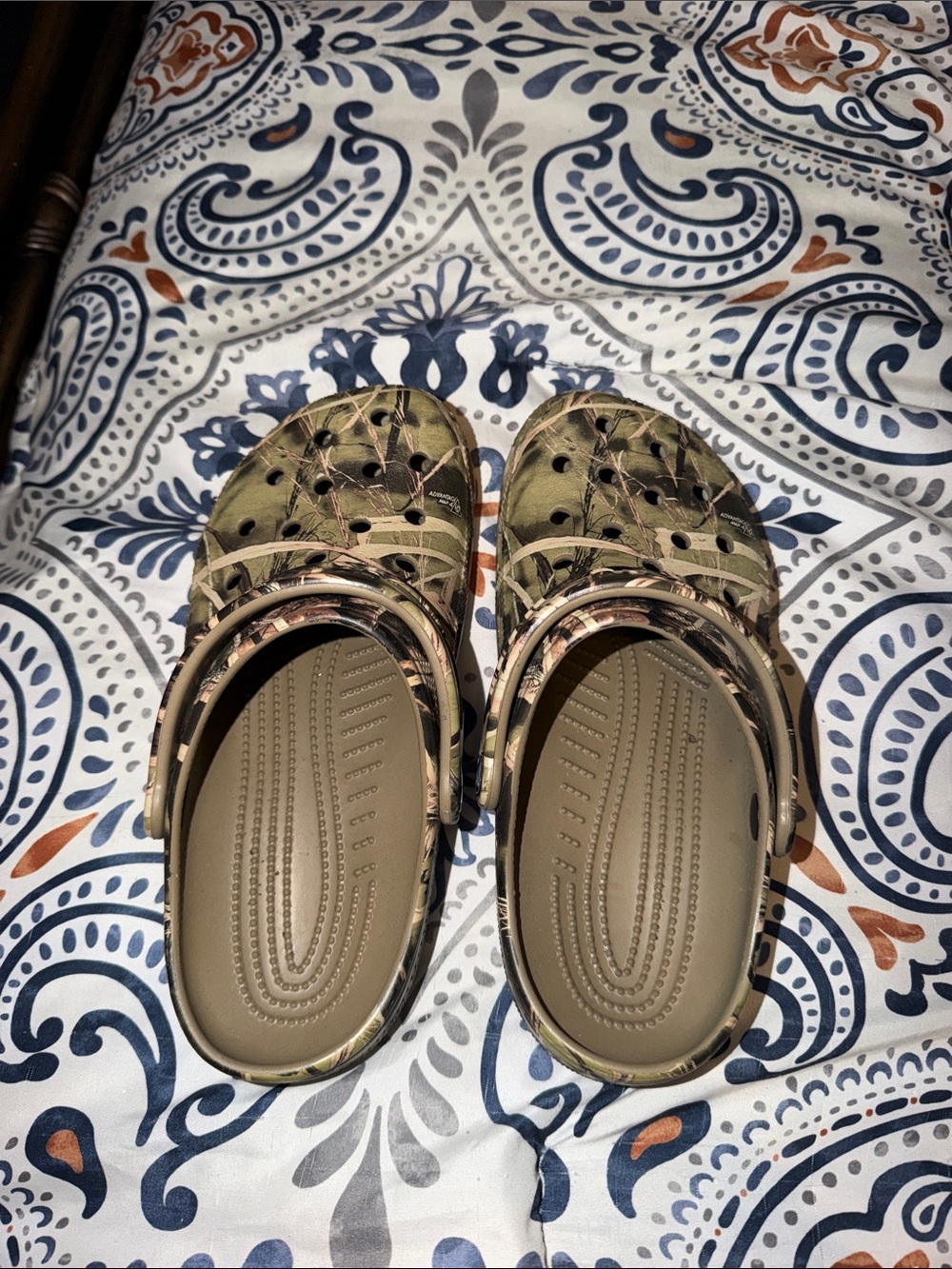 Womens Camouflage Slip-On Clog - Olive Green